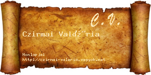 Czirmai Valéria névjegykártya